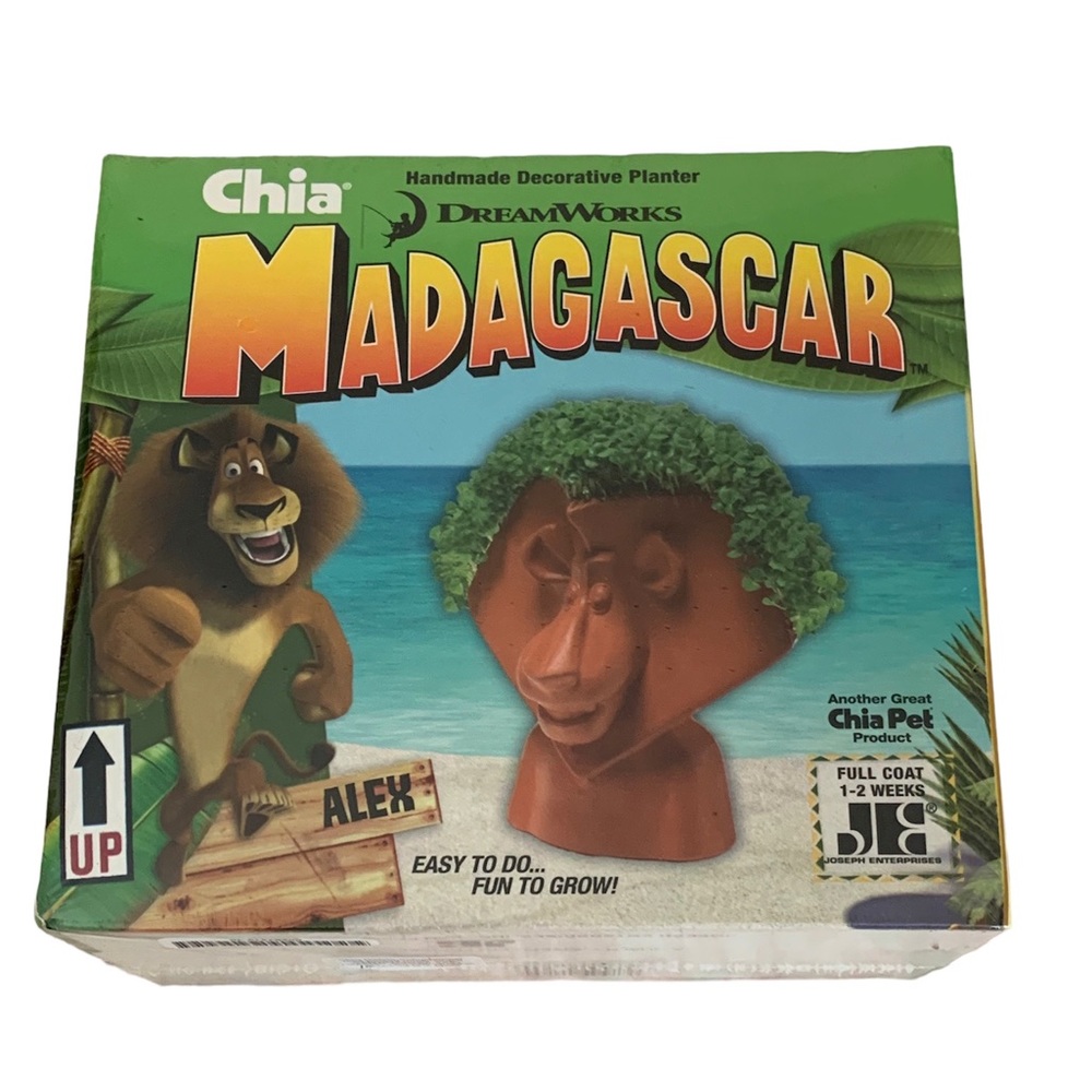 NWT Chia Pet Toy Alex the Lion Madagascar Sealed Box Fun Activity Boys Girls